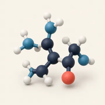 Representación 3D de L-Arginina, ingrediente de Feronex